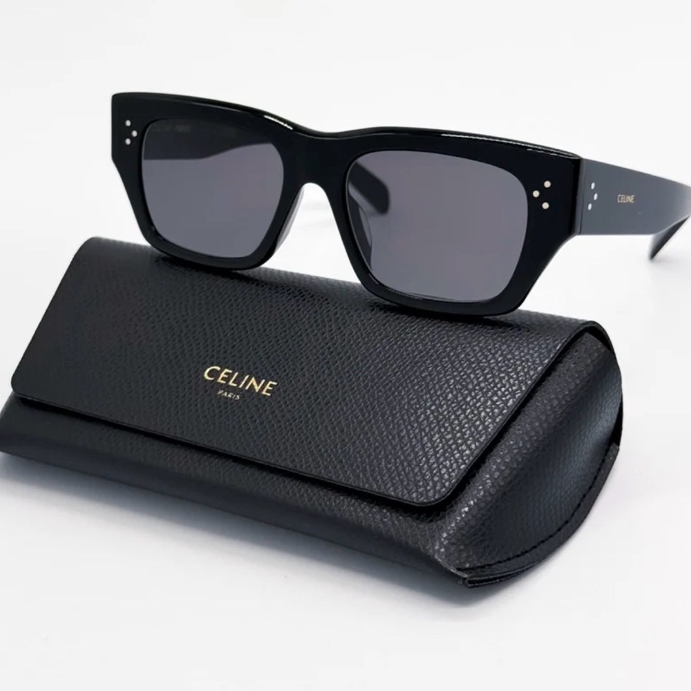 Celine Black Rectangular Sunglasses With Case - image 1